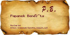 Papanek Benáta névjegykártya